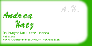 andrea watz business card